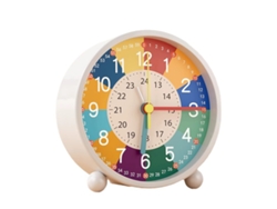 Bonito despertador analógico, reloj educativo para niños, silencioso, sin tictac, colorido, con alarma de sonido gradual y funciona con pilas.