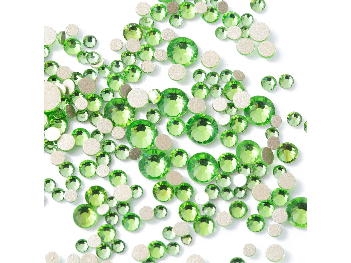 Diamantes de imitación verdes con parte posterior plana para decoración de uñas. KOFIHETY