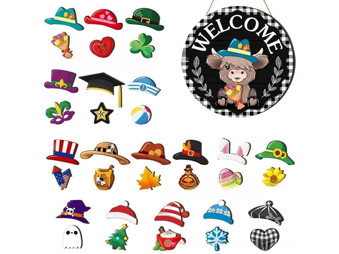 Letrero Para Porche Juego De Decoraci N Magn Tica Vaca Temporada Lindos Adornos El Hogar Jard Oto O Fiesta Cumplea Os