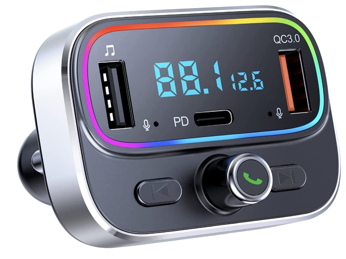 Transmisor FM Bluetooth Yizhood T66 Dual USB PD20W QC3.0 Negro