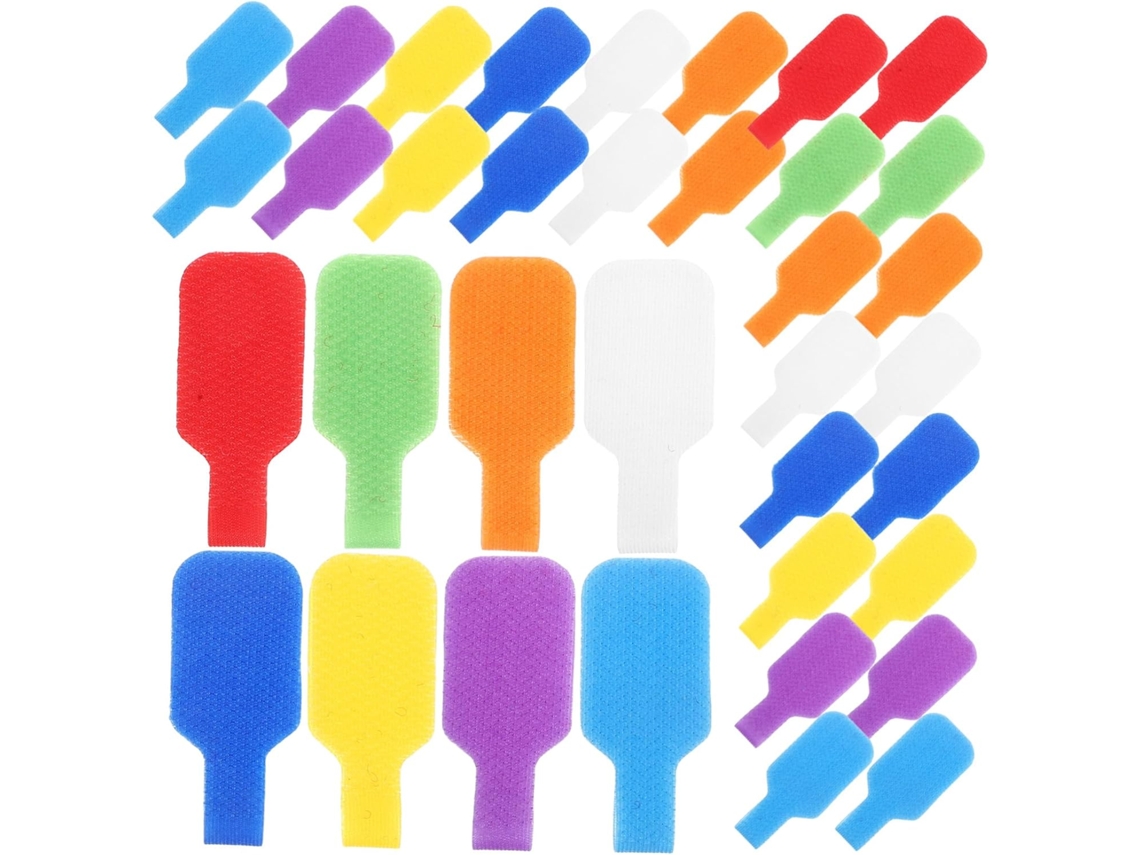 Juego de 56 etiquetas para cables multicolores, reutilizables, con cierre de velcro para identificación Gokoco
