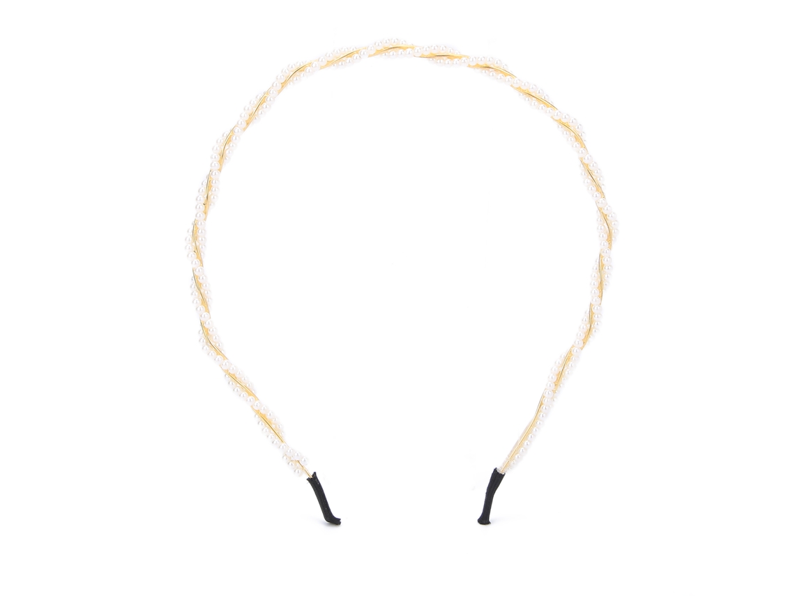 Diadema De Aleación Con Perlas Falsas Para Mujer, Accesorio De Pelo Fashion Para Bodas Y Fiestas