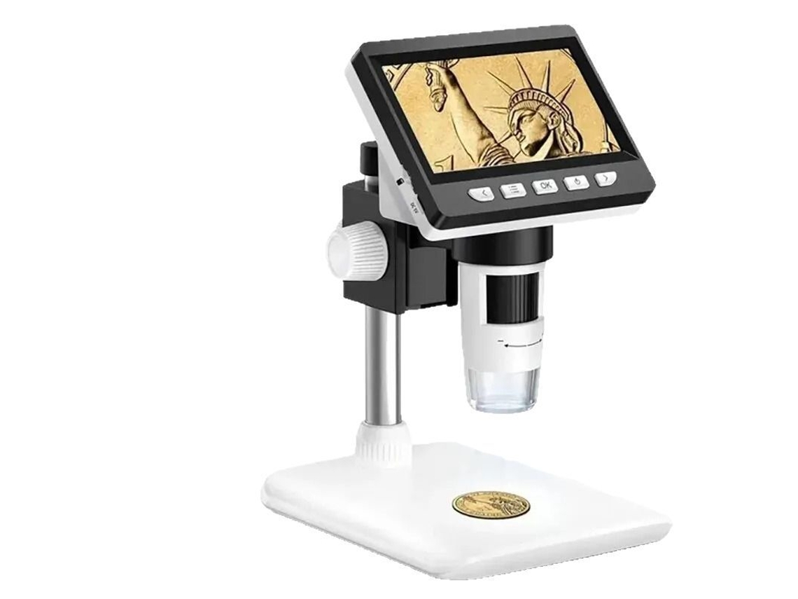 Microscopio digital LCD de 1080p, lupa de monedas de 1000x con 8 luces LED, compatible con Windows MacOS Siurn