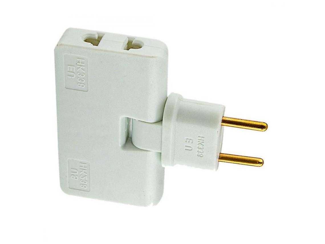 Adaptador De Enchufe Europeo Giratorio 3 En 1, Adaptador De Mini Enchufe, 180 Grados, Blanco, Tsj Blanco
