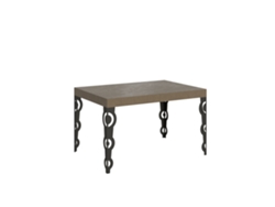 Mesa extensible Karamay 140/224x80cm gris paloma con patas antracita Itamoby