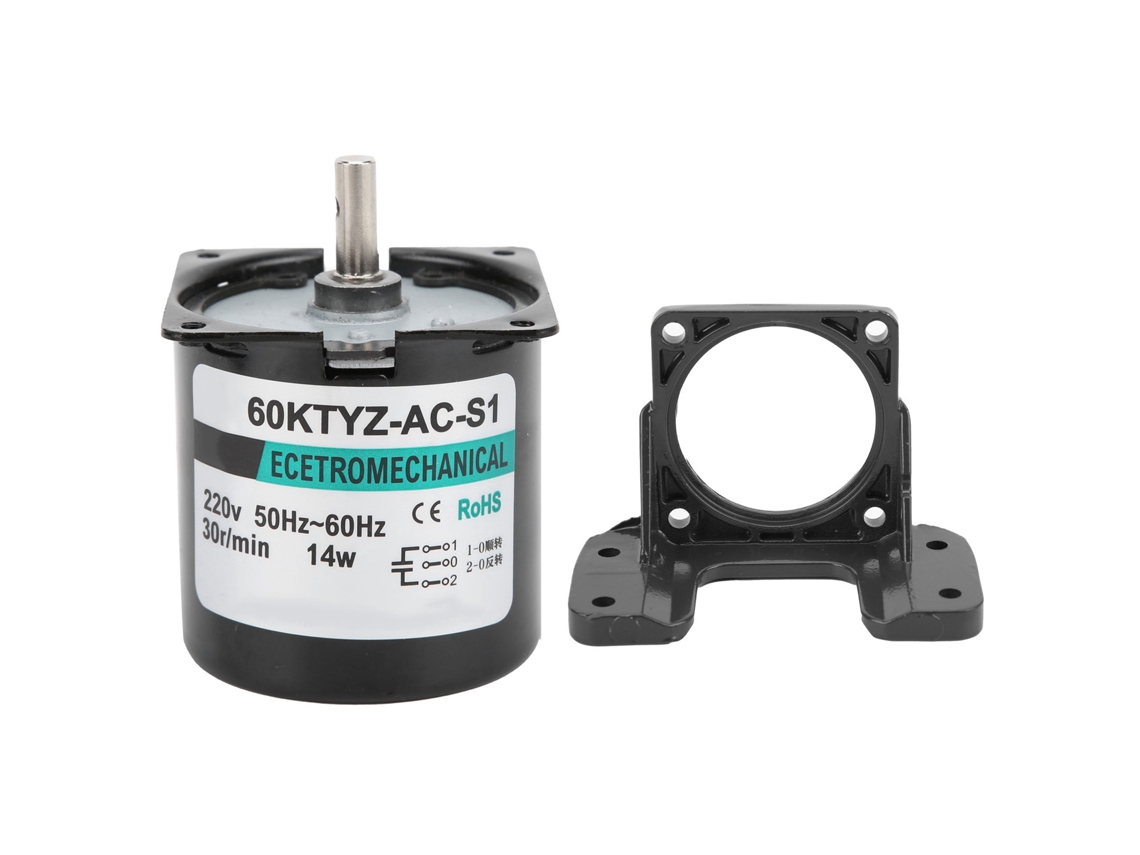 Motor síncrono de imán permanente de 14 W, alto par, eje central, 30 rpm, CA 220 V, XD60KTYZ