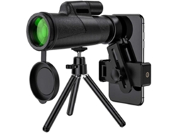 Telescopio monocular 12x50 de alta definición con prisma Bak4 y lente FMC, monocular impermeable con soporte para teléfono inteligente y trípode, color negro Gusshious