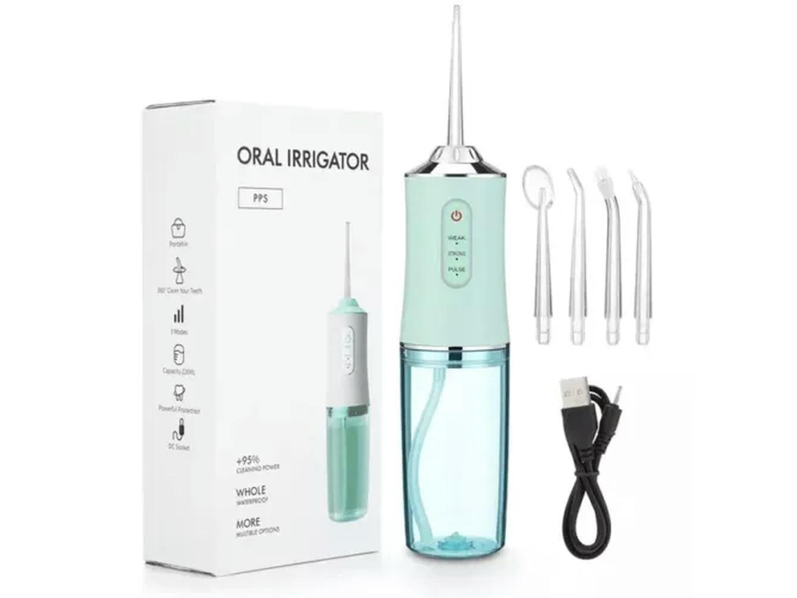 DIGITALLAB Irrigador Bucal Portátil Dental Flosser De Agua Usb Recargable Chorro De Agua Verde