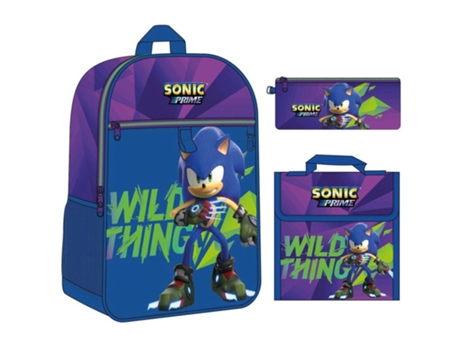 Mochila + Portatodo + Portamerienda Sonic Prime 42Cm