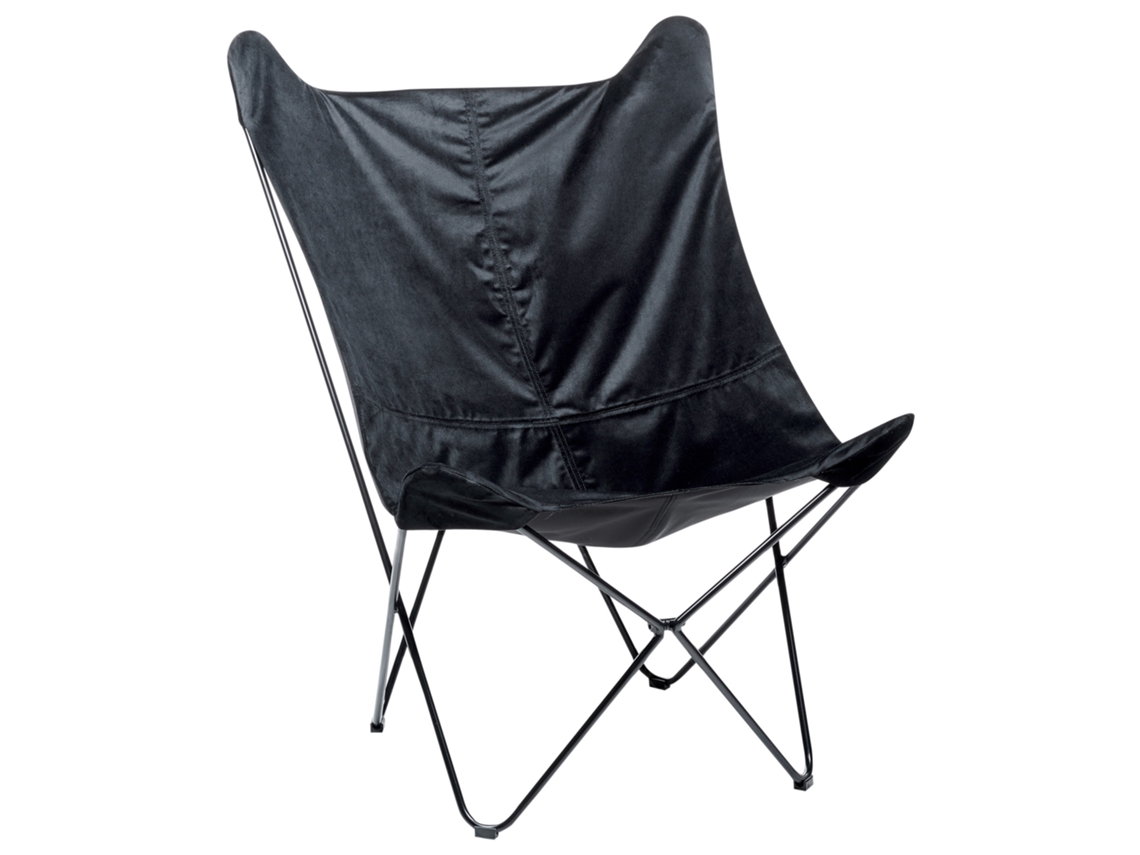 Sillón BELIANI Nybro de Terciopelo Negro 70x85x99