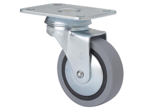 Rueda Giratora Placa 10Bsr60Cp-Pgi Poliamix-Goma Gris Eje Liso ALEX