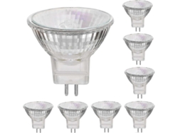 Rebe-8 Lámparas Halógenas 12v 35w Gu5.3 Base Punto Blanco Cálido Regulable 2000h 380lúmenes 35w