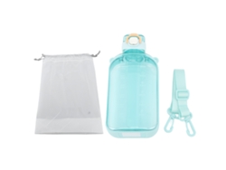 Botella De Agua Plana De 750 Ml, Transparente, A Prueba De Fugas, Portátil, Delgada, Con Correa Para Deportes Y Viajes.
