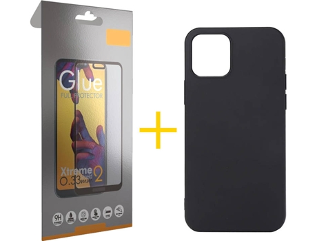 Kit Funda + Protector de Pantalla Apple iPhone 12 Mini SKYHE Full Liso (Negro)