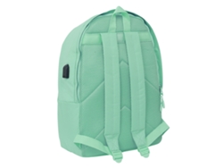 Mochila Escolar SAFTA +usb munich basicos (Turquesa - Poliéster 600D)