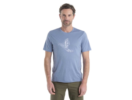 Camiseta de Hombre ICEBREAKER Tech Lite Ii Skiing Yeti Azul (2XL)