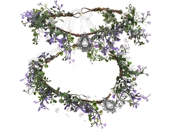 Nuobesty Corona De Flores De 2 Piezas, Guirnalda Blanca, Diadema Floral Ajustable