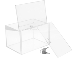 Caja De Donaciones De Acrílico Transparente Con Cerradura, Urna Electoral, 12 X 158 X 205 Cm, Cubo De Recogida