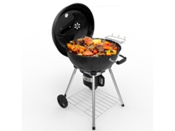 Barbacoa De Carbón Redonda De 57 Cm Con Tapa, Ideal Para 4 A 12 Personas