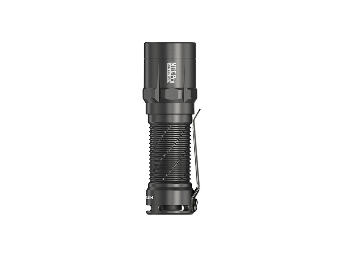 Mini linterna LED Nitecore MT1C Pro de 1000 lm con batería recargable NL1619R y puerto USB-C. Mini linterna LED táctica para acampar al aire libre.