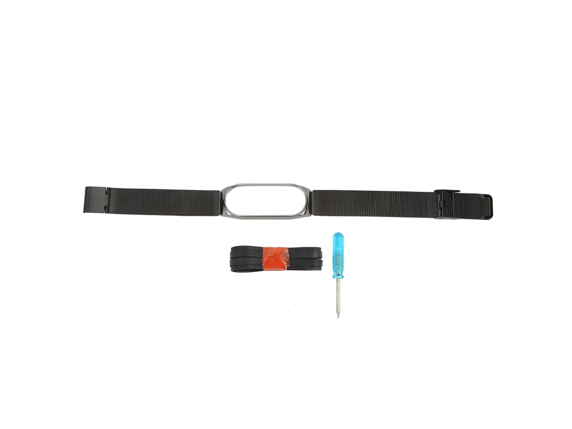 Correa De Acero Inoxidable Negro Para Reloj Inteligente Xiaomi Mi Band 7 Con Hebilla Y Accesorios De Instalación.