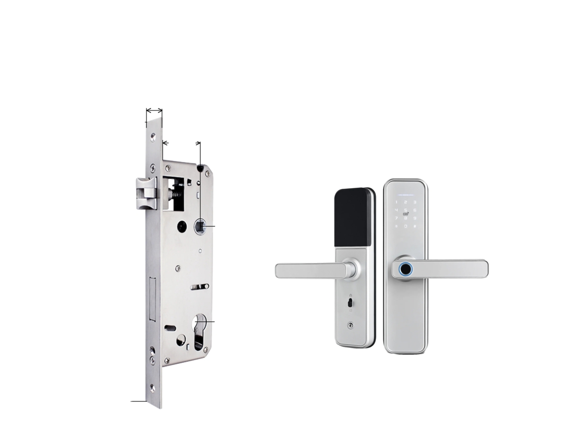 Cerradura electrónica biométrica, múltiples métodos de desbloqueo, aleación de aluminio duradera, color plata 4585 OEM