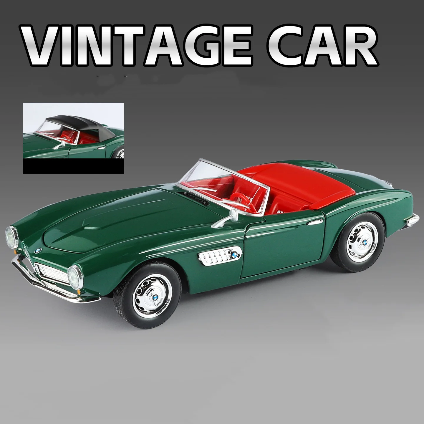 (verde) Miniatura De Carro Em Liga Metálica Na Escala 1:24 Com Função De Fricção, Som E Luz.
