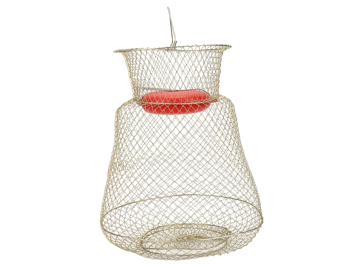 2026rebe-cesta De Pesca Plegable Redonda De Acero Inoxidable Portátil Para Peces Camarones Con Taza Flotante Diámetro 33cm(s)