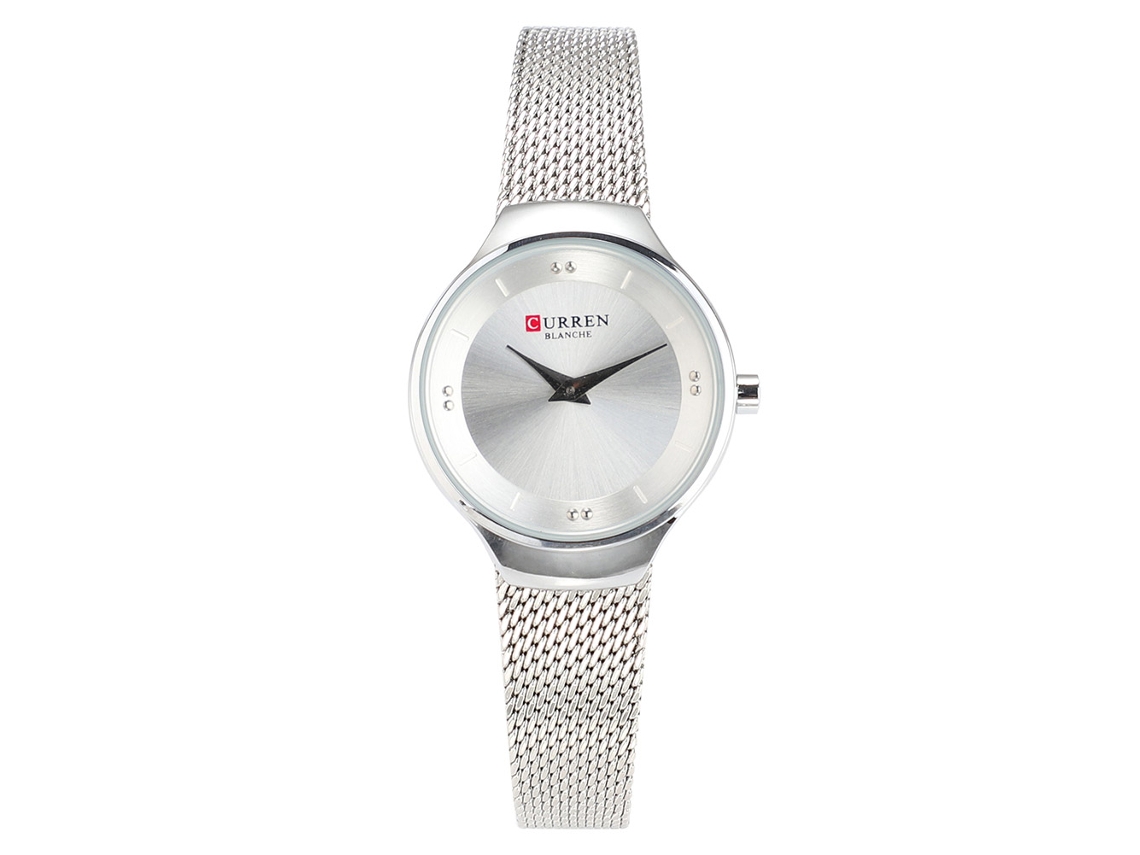 Reloj Curren 9028 Para Mujer Con Correa De Malla, Resistente Al Agua, Movimiento De Cuarzo, Blanco.