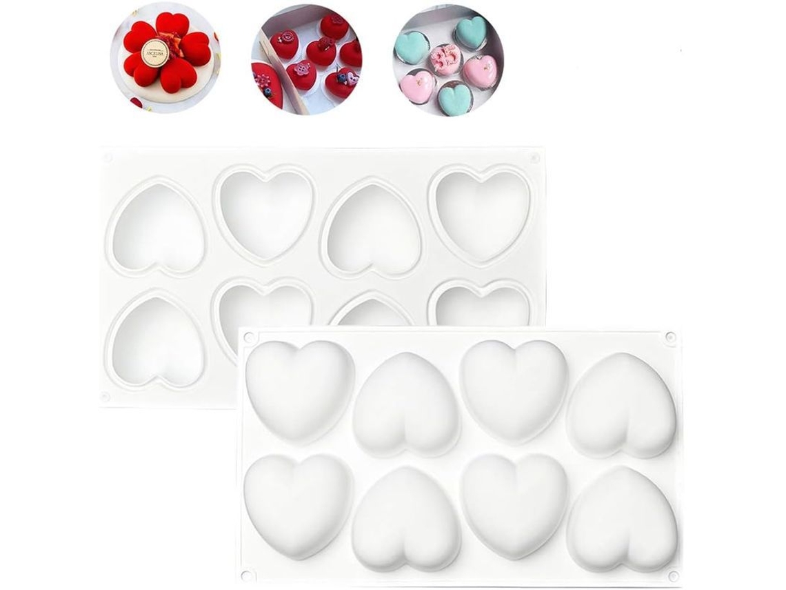 2026da-molde De Chocolate Corazón Silicona 2 Piezas Para Repostería Diy En Cocina Hogar Herramientas