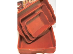 Fuente rectangular barro alas 32x23 cm