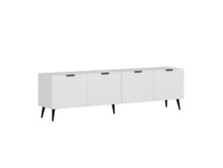 Mueble de TV Kale con 4 puertas, color blanco, Venprodin