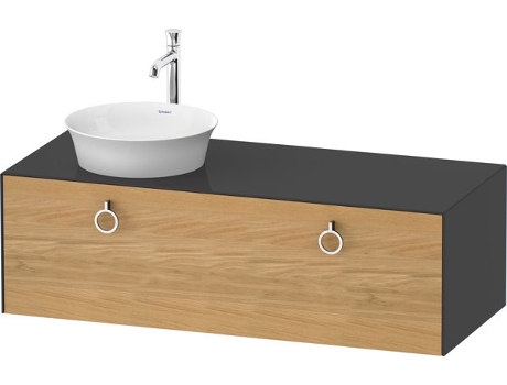 DURAVIT Tulip blanco, mueble de baño colgado en la pared, ancho 1300 x profundidad 550mm, con 1x extraíble, con tirador, WT4982L