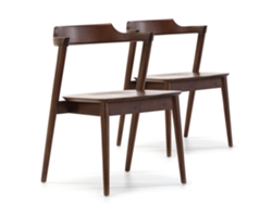 Conjunto de 2 Cadeiras Venus Cor Noz Madeira Sólida 58 X 57,5 X 76 Cm VS VENTA-STOCK