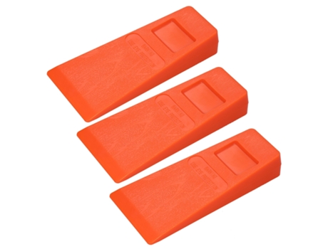 4 Uds. Cuña para talar de plástico naranja de 14cm, cuña para cortar árboles, cuña con púas, herramienta de corte de madera #3