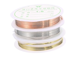 2026-hilo De Cobre Para Joyería 3 Rollos 1mm 1.5m Resistente A La Oxidación Plata Oro Para Manualidades De Bisutería