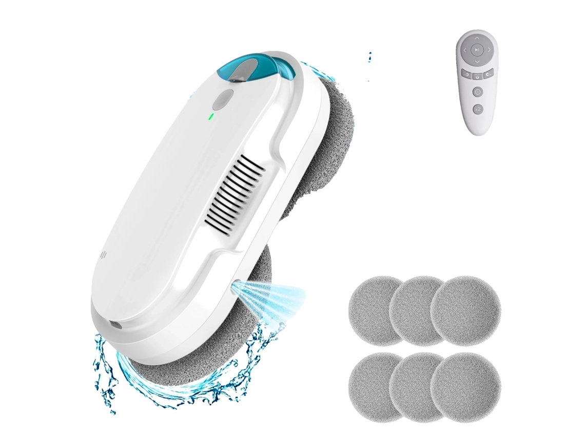 Robot limpiacristales, pulverización automática de agua, mando a distancia, blanco, UE, sí