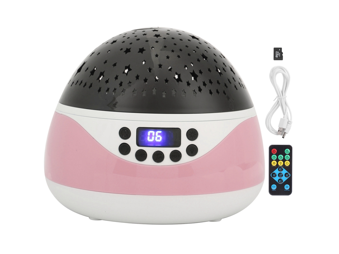2026-luz Nocturna Con Control Remoto Proyector Led Pantalla Digital Con Música Para Niños Rosa