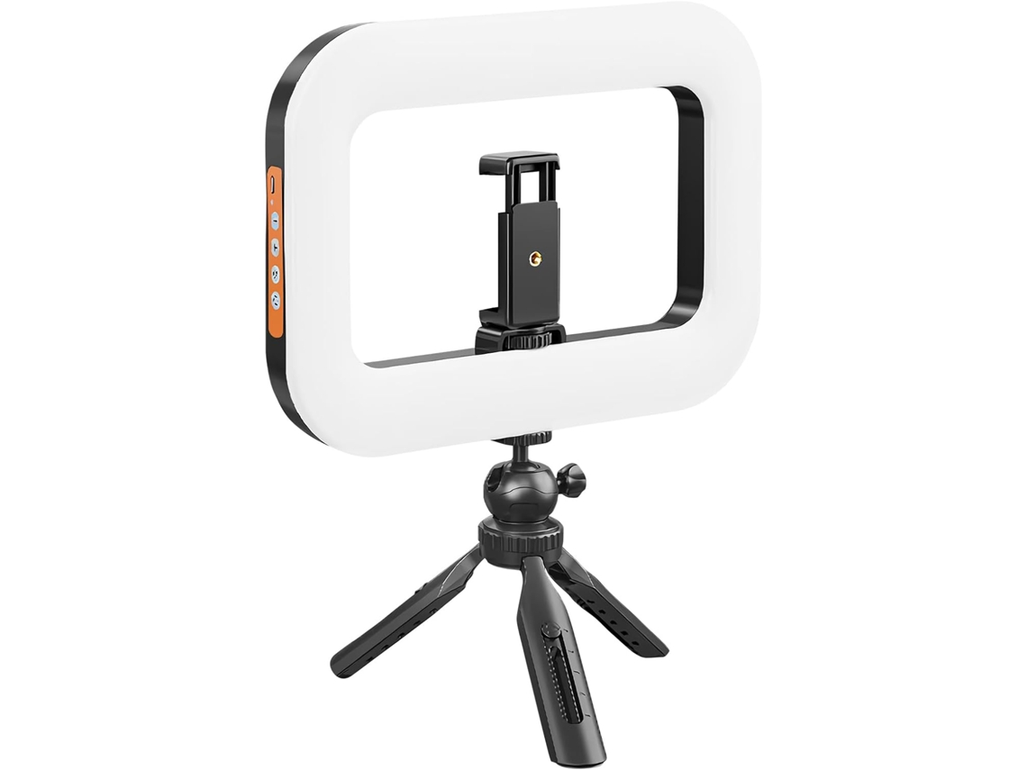 Anillo De Luz Led Con Trípode Para Selfies Con Altura Y Brillo Ajustables, Herramienta Para Vlogging, Accesorio De Viaje Ligero, 20 X 21 Cm
