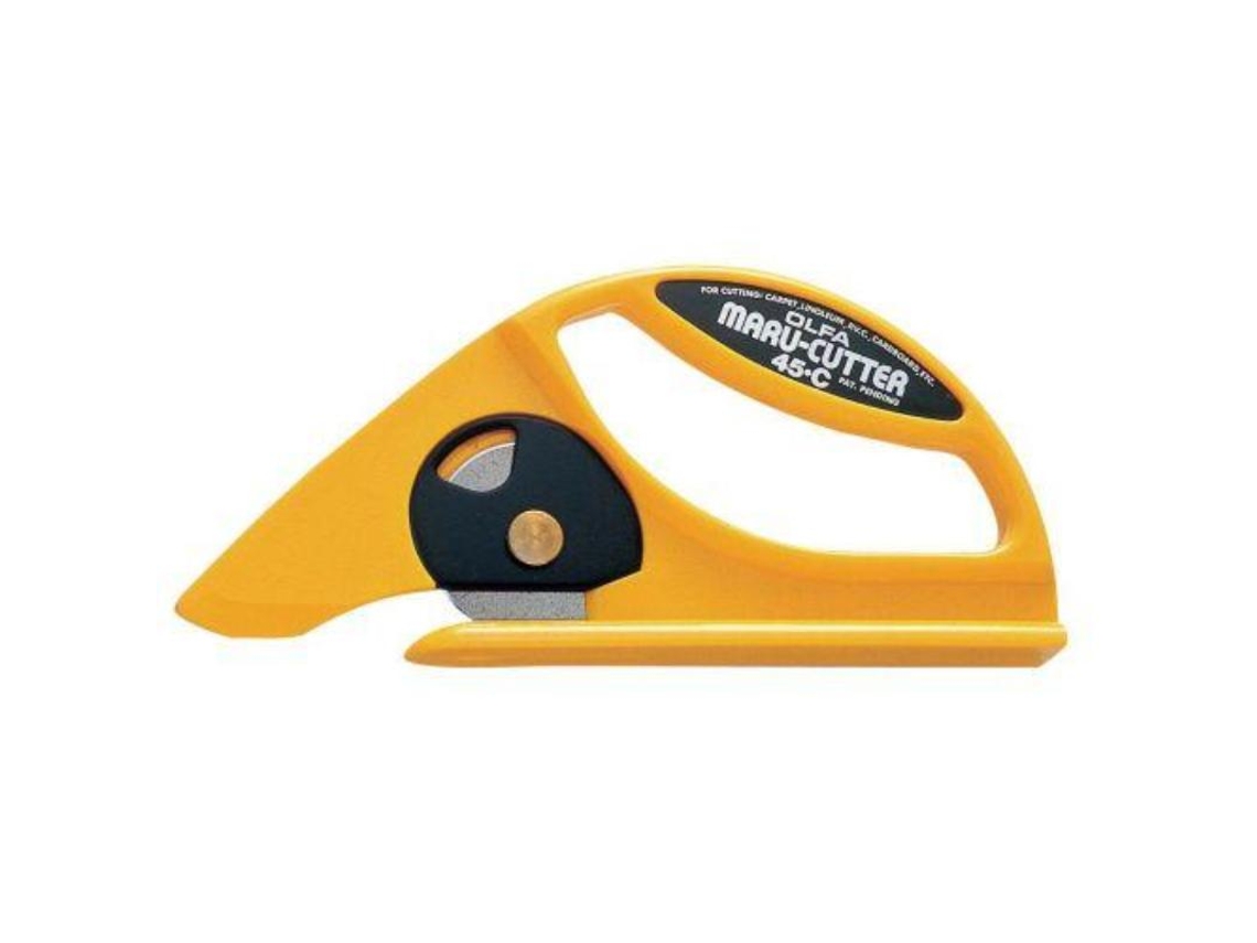 Cúter para moquetas, alfombras y plachas de goma con cuchilla circular de 45 mm OLFA