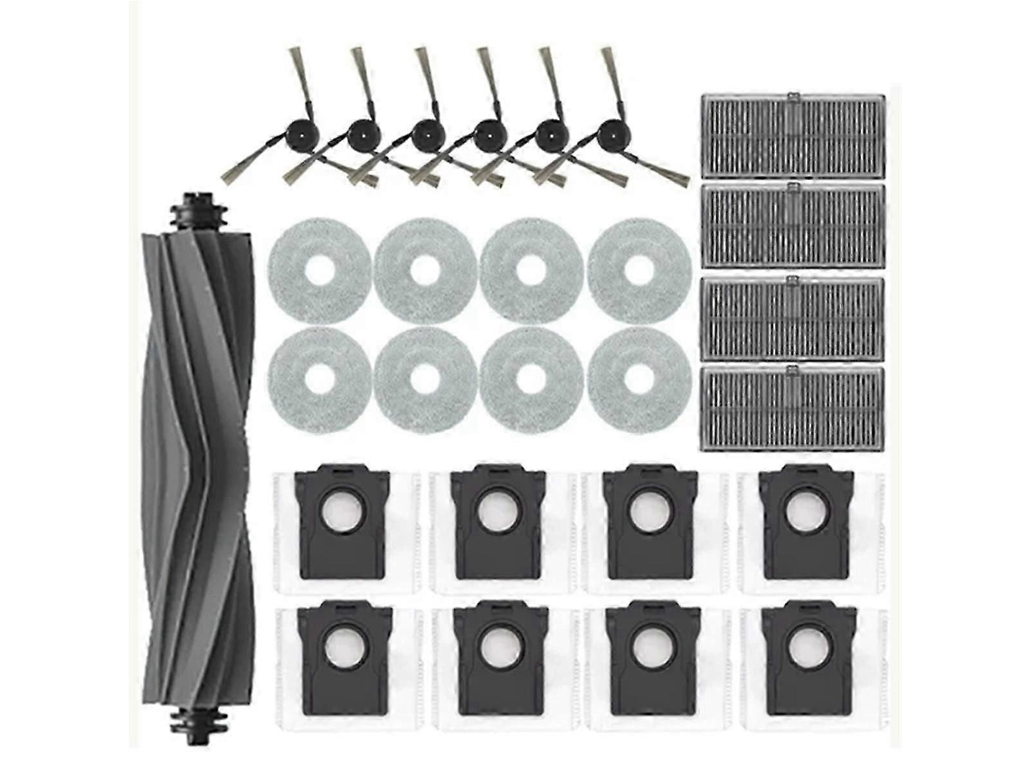 Piezas y accesorios para X40 Ultra, X40 Pro y S30 Pro Ultra: Cepillo lateral principal, filtro HEPA, paño de limpieza para polvo.