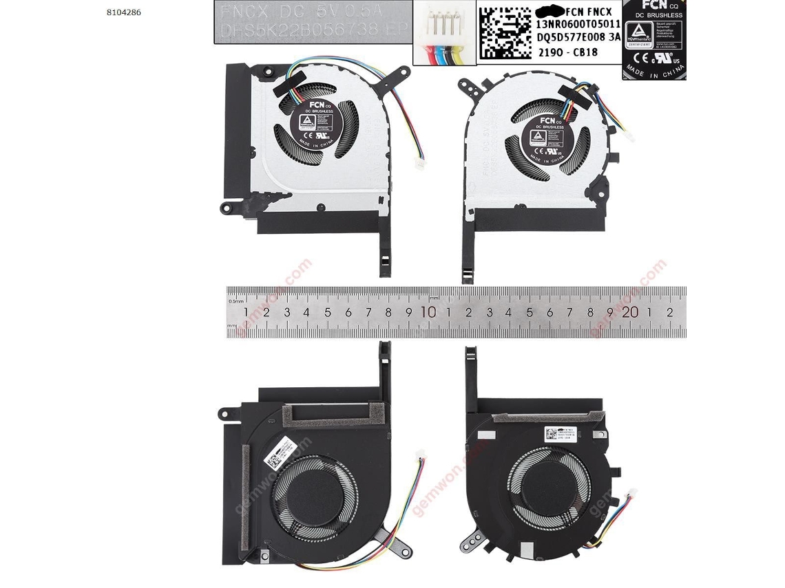 Ventilador para portátil Asus Tianxuan 2 Fa506 Fa506qr A17, 1 par de ventiladores (2021) (org). Compatible (fa706)
