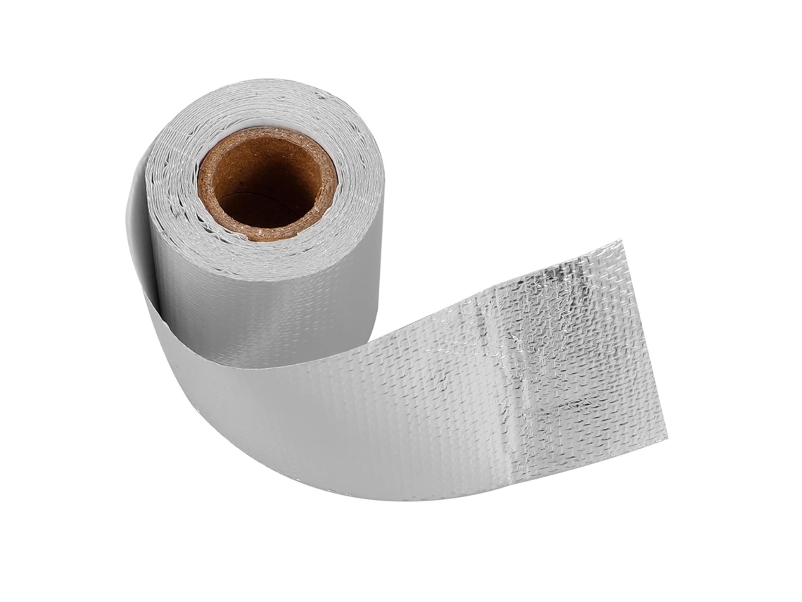 Cinta Autoadhesiva De Papel Aluminio Plateado Con Propiedades Aislantes Y Resistentes Al Calor Para