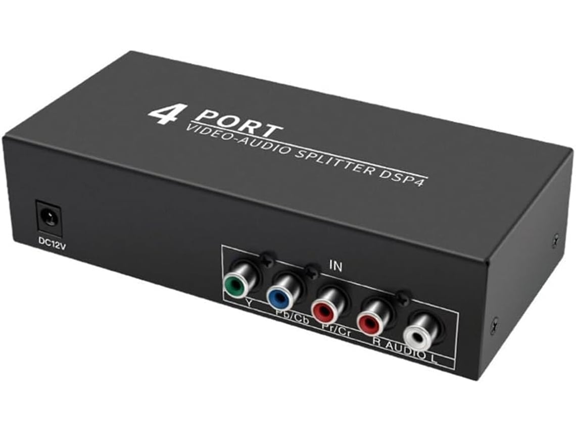 Divisor De Audio Y Vídeo Por Componentes Av, 1 Entrada, 4 Salidas, Conmutador Ypbpr Para Dvd Con Enchufe Europeo.