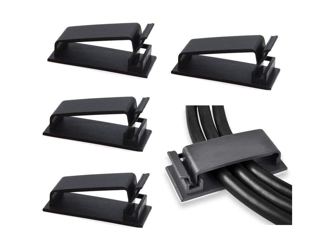 50 Clips Autoadhesivos Para La Gestión De Cables, Organizadores De Cables Para Tv, Pc, Cable Ethernet Debajo Del Escritorio.