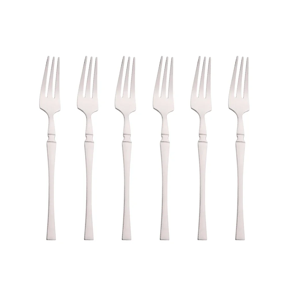 Tenedores de fruta de acero inoxidable, utensilios de cocina MDUG (plateados, 6 piezas)