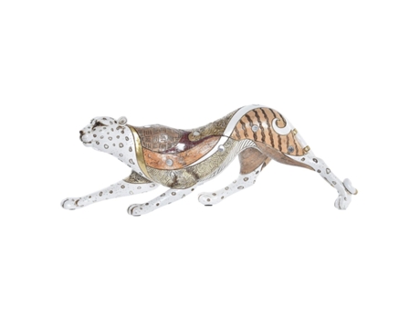 Figura Decorativa Dkd Home Decor Naranja Blanco Leopardo Resina (37 X 10 X 13 Cm)