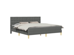 Maison Exclusive - Estructura De Cama Con Colchón Gris Oscuro 180 X 200 Cm Tela