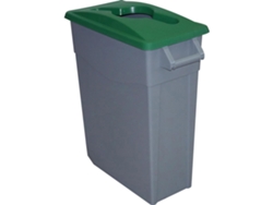 Contenedor de basura Denox  65, 85 e 110 L para reciclar | Cerrado Com  tapa de color | 2 ruedas Verde 65 L - Tapa abierta