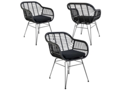 6 sillones de politretina negra TRIESTE HOUSE NORDIC